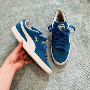 PUMA Suede XL Team Royal Blue/White Striped Low Sneaker Mens 11